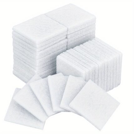 200pcs Aromatherapy Diffuser Pads - Essential Oil Refill Pads for Humidifiers, Inhalers & Spa Rooms - Durable Polyester Fiber, White Square Shape