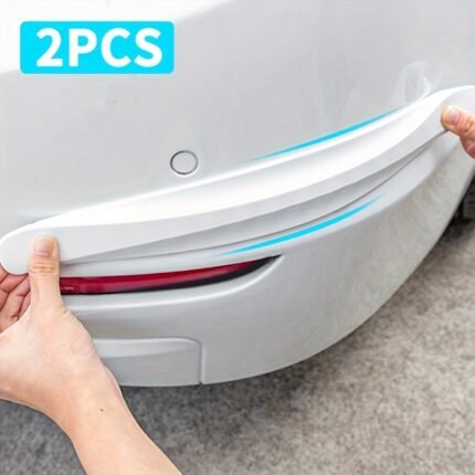2Pcs Car Front And Rear Bumper Protection Strips, Made With Strong Double-Sided Adhesive, High-Quality Pvc Material For Impact Resistance. Universal Fit For All Models, Easy Installation, Long-Lasting Protection, Worry-Free Car Maintenance! Perfect Father'S Day Gift