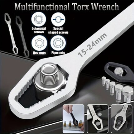 1Pc 3-24Mm New Multifunctional Double Head Wrench Household Tools Universal Self-Tightening Adjustable Special-Shaped Wrench Portable Hand Tools