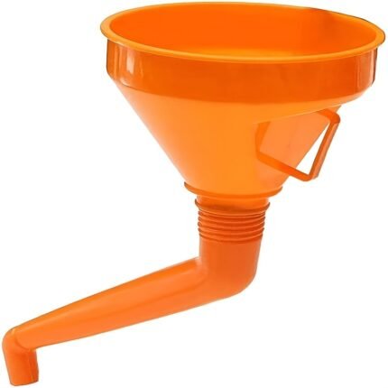 Plastic Oil Funnel 145Mm With Bent Handle, Filtered Bent Handle Oil Funnel For Tractors, Diesel Engines, Generators, Motorcycles And Cars Refueling, Engine Oil Filling Tool, Vehicle Maintenance Accessories