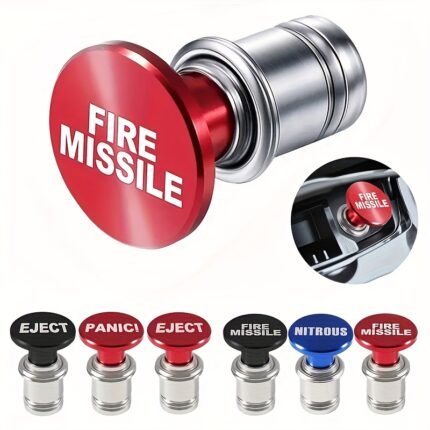 Eject Fire Missiles Button Car Car Plug, 12Volt Car Car Plug Replacement, Car Interior Decoration, Fits Most Vehicles, Without Battery