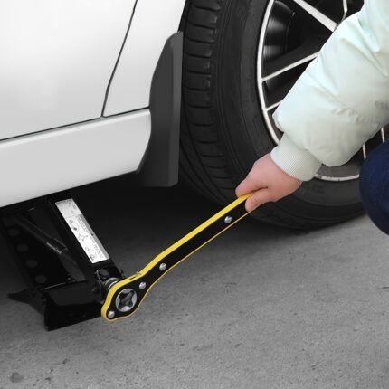 Labor-Saving Jack Ratchet Wrench, Lug Wrench With Long Handle For Tire Jack, Car Jack Wrench Positive & Reversal Knob Design For Truck, Vans, Cars