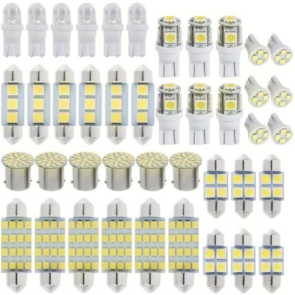 42Pcs Podofo Led Car Interior Map Lights - Combo White Dome & License Plate Lights, 6000K Brightness, 12V, With Installation Screws And Wrench, Perfect For Cars & Trucks, Led Interior Lights For Cars, Without Battery