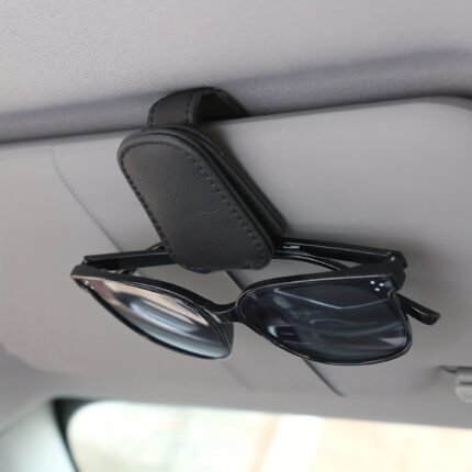 Sunglasses Holders For Car, Magnetic Genuine Pu Leather Sunglasses Clip For Car Visor, Glasses Hanger Clip, Car Interior Visor Accessories