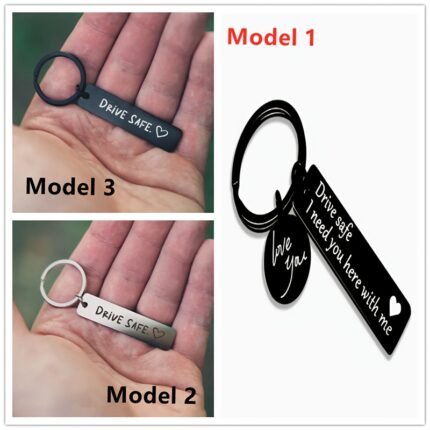 Drive Safe Drive Safe Keychain For Boyfriend Or Any Loved One Be Careful Driving Gifts For New Drivers, Laser Engraved Key Chain For Car Or Truc