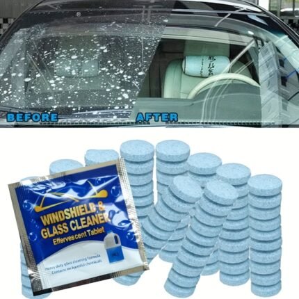 Solid Cleaner - 10/20/40/60Pcs, Effervescent Tablets For Car, Kitchen, Windows | General Purpose Glass Cleaning