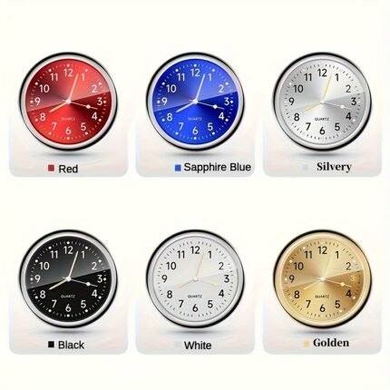 Glow Decorative Clock - Mini Quartz Analog Car Clock, Stick-On Dashboard Time Watch For High-End Cars, 1Pc
