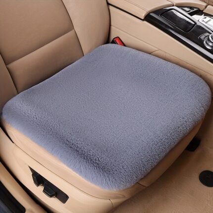 1Pc, Car Seat Cushion, Winter Plush Short Faux Fur, Warm, Single Piece For Front Row, Suitable For Sedan, Mpv, Suv, Truck, Rv