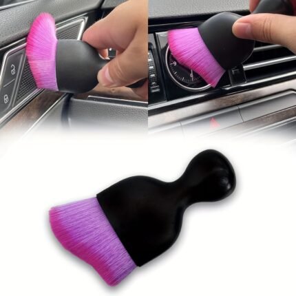 [Compact Size] Dual-Color Soft Bristle Car Interior Detailing Brush - Ergonomic Handle, Air Vent Dust Removal, Comfort Grip For Easy Cleaning And Maintenance