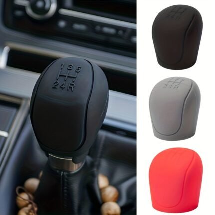 Car Silicone Gear Shift Knob Cover Gear Shift Non-Slip Grip Handle Protective Covers Manual 6-Speed Car Interior Accessories