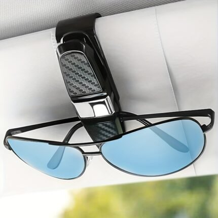 Multi-Function Car Sun Visor Fashion Glasses Holder - Durable Plastic Eyeglasses Mount With Ticket Card Clip, Secure Grip For Safe Driving, Sun Visor For Car