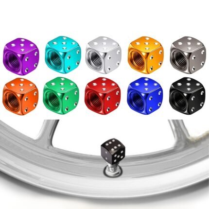 4Pcs/Set Aluminum Car Truck Motocycle Bike Dice Wheel Stem Tyre Tire Wheel Stem Air Valve Dust Cap Cover