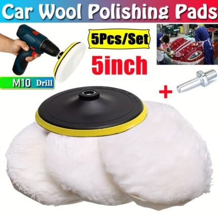 5Pcs/Set 12.7 Cm Car Polishing Waxing Buffing Wheel Pad Car Polisher Kit For Auto M10 Drill Connector Car Paint Care Car-Styling