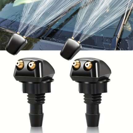 2Pcs Car Front Windshield Wiper Nozzle Jet Sprayer Kits Universal Sprinkler Water Fan Spout Cover Washer Outlet