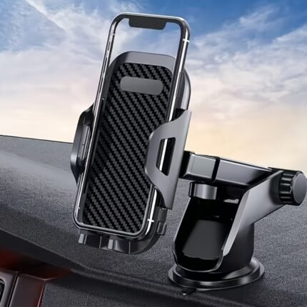 Adjustable Car Dashboard Phone Mount With Suction Cup And Adhesive Gel Pad, Pvc Material, Universal Vehicle Smartphone Holder, Rectangle Shape, Air Conditioner Outlet Installation, Adjustable Viewing Angle, Secure Grip For Mobile Phones In Cars