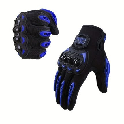 Touch Screen Motorcycle Riding Gloves - Spring And Summer, Knitted Fabric, Secure Fit With Buckle Closure, Riding Gloves