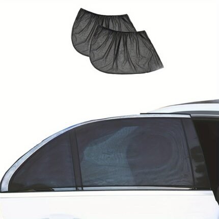 2Pcs Car Side Window Sunshades - Uv Protection, Breathable Mesh Fabric, Easy Install