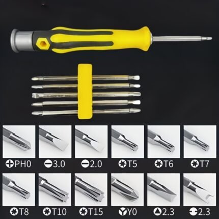 A 6Pcs Precision Screwdriver Set Designed For Smartphones And Tablets, Equipped With Sturdy Carbon Steel Tools And Flat Head Drill Bits.