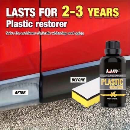 1Pc Car Plastic Repair Kit, Plastic Crystal Plating Refurbishment Reducer, Black Car Interior Crystal Electroplating Maintenance Wax, Car Plastic Parts Ceramic Coating