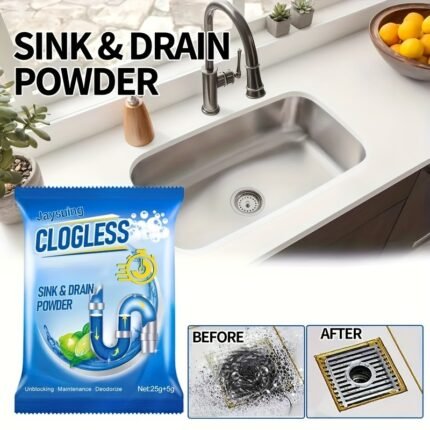 Jaysing 3/6/10Pcs Clogless Sink & Drain Powder, Heavy-Duty Deodorizing Unblocker For Kitchen/Bathroom, Sewer Clog Remover, Stain & Odor Eliminator, Essential Apartment Cleaning Supplies Rv Sewer Chemicals & Cleaners