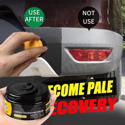 1Pc Car Rubber Restorer Cream - Revitalize Black Glossy Finish, Durable Coating For Leather & Plastic Surfaces, Easy Application, Long-Lasting Shine, Nourishing Formula, Car Care | Revitalize Finish | Nourishing Care, Car Care Accessories