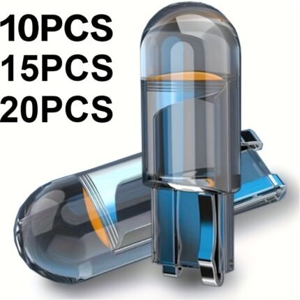 10-15-20Pcs 12V W5W Led T10 Glass Bulbs, 6000K White Light, Giving You A Different Experience