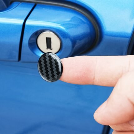 6Pcs 20Mm Black Car Door Lock Keyhole Protector Stickers Trim Cover Accessories Stickers Decorate