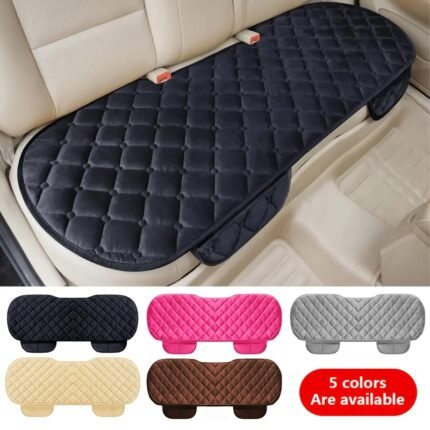 1Pc Car Back Seat Cover, Plush Material Rear Back Row Protector Mat, Auto Chair Cushion Accessories, Non-Slip Car Back Row Seat Cushion