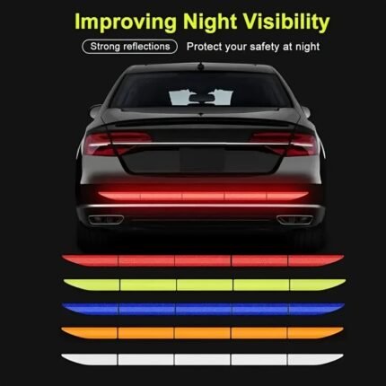 1Pc Reflective Car Decal - Vinyl Safety Strip For Rear Bumper & Trunk, Creative Auto Exterior Accessory