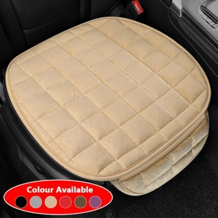 1Pc Universal Oval Car Seat Cover, Anti-Slip, Breathable Polyester Fiber, Soft Sponge Filled, Lightweight, Portable, All-Season Vehicle Seat Protector, Hand Wash/Dry Clean Safe