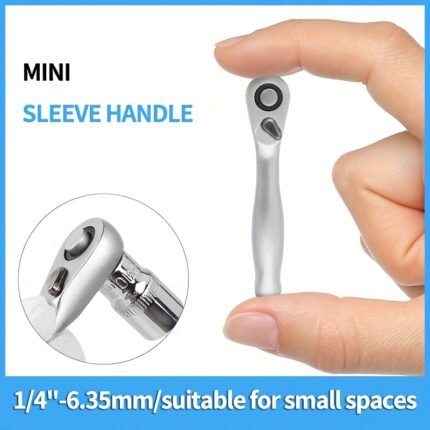 Compact 72-Tooth Mini Ratchet Wrench With Hex Head - Quick & Easy Labor-Saving Tool, 1/4" Drive, Steel Construction, Portable Design For Small Spaces (6.35Mm Length, Fit)