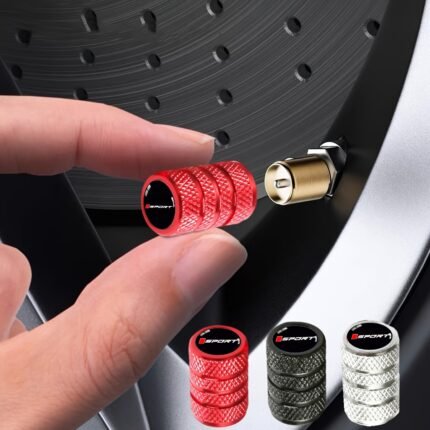Set Of 4 Aluminum Golden Valve Stem Caps Suitable For Toyota, Honda, Mazda, Mitsubishi, Jeep, Mg