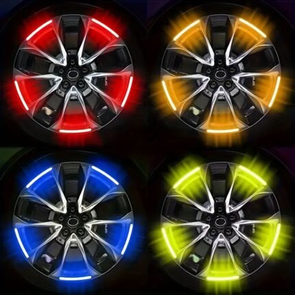 20Pcs Reflective Wheel Hub Stickers - Luminous Tire Rim Decals For Enhanced Safety, Fits Cars, Motorcycles & Bicycles