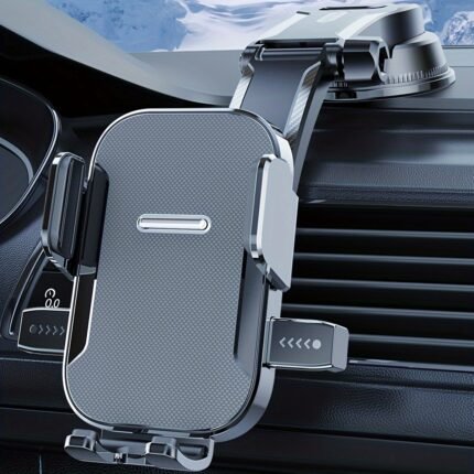 1Pc Universal Car Mobile Phone Holder, 360? Rotation Car Dashboard Gravity Mount, Car Center Console Suction Cup & Air Outlet (Optional) Fixed Anti-Shake Mounting Navigation Bracket, Suitable For Most Vehicles