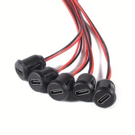 5Pcs 2Pin Usb Connector, Type-C Female Socket, Fast Charging Socket Charging Port, Usb-C Charger Plug Rv Plugs, Inlets & Receptacles