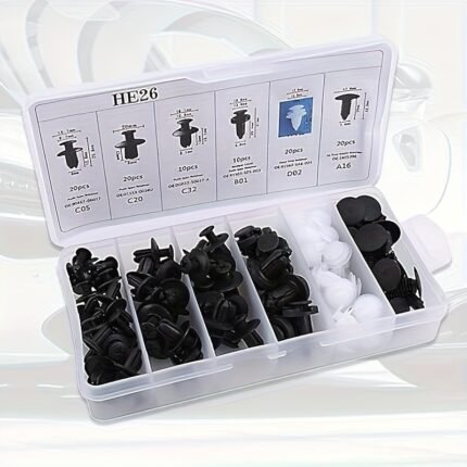 50Pcs Black Plastic Rivet Fasteners For Cars - 8Mm Hole, Expanding Push Clips For Door Trim & Panel Retention