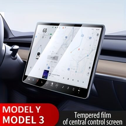 Tempered Glass Film Protector For Tesla Model 3/Y: 61.98Cm X 23.88Cm - High-Quality, Scratch-Resistant, And Easy To Install