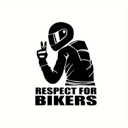 Pvc Respect For Bikers Decal - Reflective Motorcycle Stickers For Car Body, Helmet - Durable & Weatherproof Vinyl Motorbike Decals