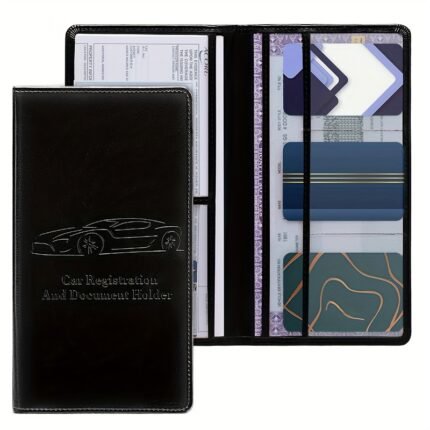 Car Registration And Insurance Card Holder, Vehicle Glove Box Paperwork Organizer, Easy Access Document And Card Protector For Men And Women