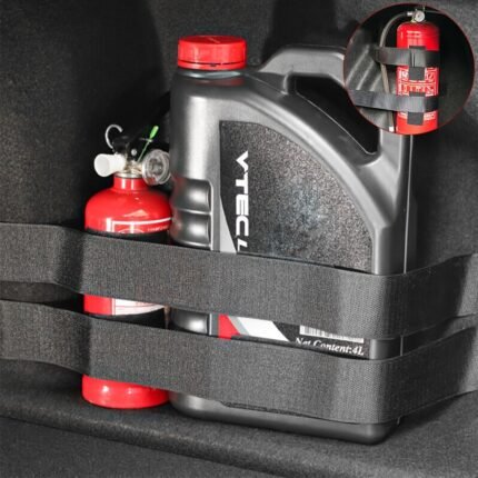 4Pcs Nylon Trunk Organizer Straps - Universal Multi-Function Car Trunk Fixed Band For Fire Extinguisher, Oil Can, Cleaning Spray - 2 Long And 2 Short Adjustable Storage Tie-Downs