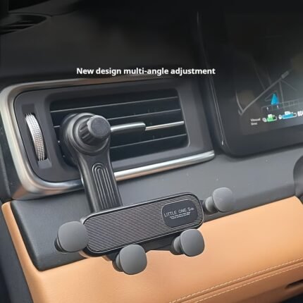 Car Phone Mount With Stable Gravity Lock, Anti-Shake Design - Adjustable Air Vent Grip, Waterproof Abs Material