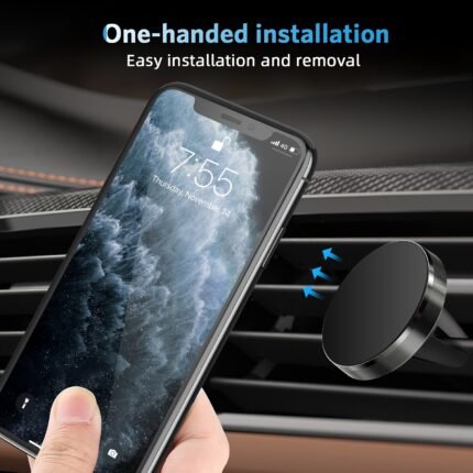 [Compact Design] Magnetic Car Phone Holder - Durable Aluminum Alloy, Rust-Proof, Easy One-Handed Installation & Removal, Supports Gps & Smartphones, Portable Dashboard/Air Vent Mount, Phone Holder For Car