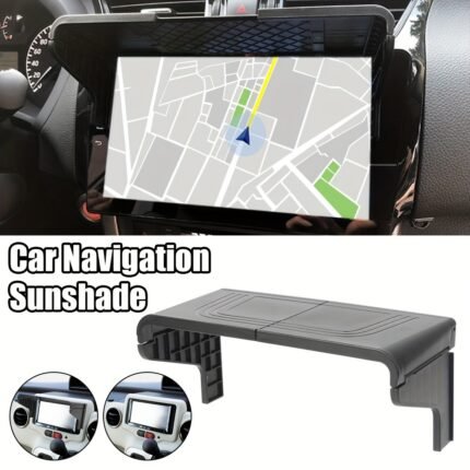 1Pc Universal Car Gps Display Screen Sun Visor Cover, 17.78-30.48 Cm Abs Sun Shade Shield, Interior Sunshade Accessory For Radio Audio Protection