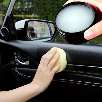 1Pc Universal Rv Interior Restoration Wax With Sponge Applicator, Car For Seat & Dashboard Refurbishing Cream, All-Purpose Interior Decor Maintenance Paste For Various Surfaces