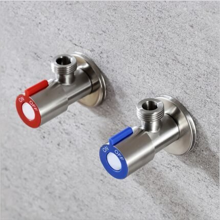 Rv Bathroom Stainless Steel Angle Valve 304 Brushed Universal Four-Way Interface Hot And Cold Water Heater Wall-Mounted Water Stop Valve Rv Water Hoses And Parts
