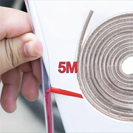 5M/196.85Inch Transparent, Car Door Edge Pvc Scratch Protector Strip, Car Anti-Collision Sealing Strip, Door Anti-Scratch Transparent Strip