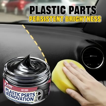 30G Plastic Part Polish Paste - Car Interior & Seat Repair Wax, Tire Black Gloss Glaze, Scratch Repair & Luster Enhancer, Persistent Brightness, Car Interior Wax|Glossy Finish|Durable Finish