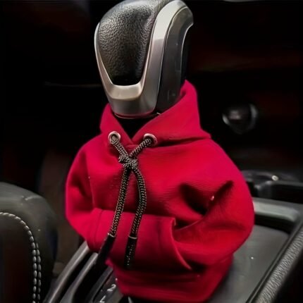 Stylish Mini Car Gear Shift Cover Hoodie - Polyester, Interior Accessory For Fashionable Gear Knob Decoration