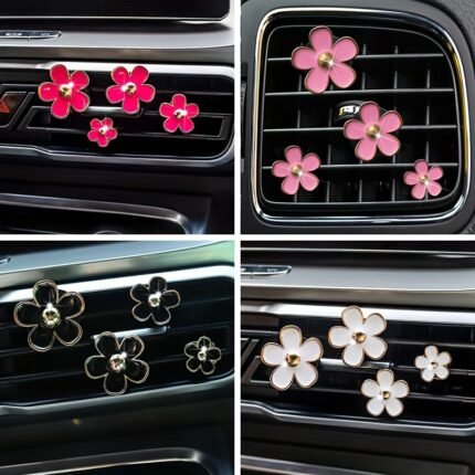 4Pcs Set Of Cute Daisy Car Air Freshener Clip, Car Air Freshener Decoration With Perfume Pad