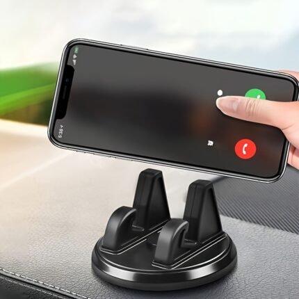 1Pc Universal 360 Degree Rotatable Dashboard Mount, Non-Slip Adjustable Car Phone Holder, Abs Material Gps Navigation Accessory For Vehicle Electronics